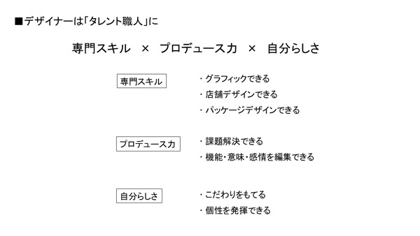 デザイナーはタレント職人に